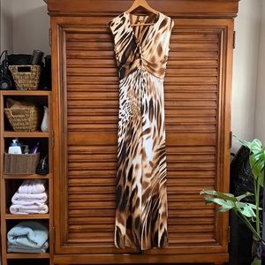 ROBERTO CAVALLI ANIMAL PRINT MAXI DRESS GOWN